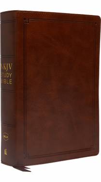 NKJV Study Bible 2 color Mahogany Bonded Leather 9780785220589